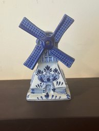 Vintage Hand Painted Delft Blue Color Windmill Delfts Blauw Holland
