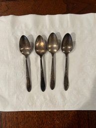 National Silver Co. With Letters KES (king Edward Silver) Inside Crown Four Demitasse Spoons