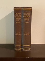 The Political And Social History Of Modern Europe By Carlton J. H. Hayes First Edition In Two Volumes