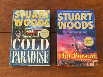 Cold Paradise & Hot Pursuit By Stuart Woods SIGNED First Editions