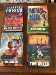 Baseball Genius, Pinch Hit, New Kid & Baseball Great By Tim Green SIGNED First Editions