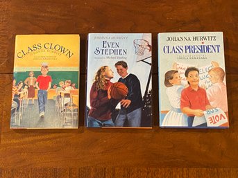 Class Clown, Even Stephen & Class President By Johanna Hurwitz SIGNED & Inscribed Editions