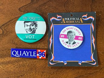 Dan Quayle Political Buttons
