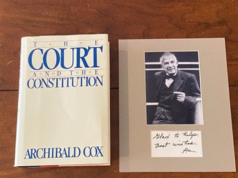 The Court And The Constitution By Archibald Cox First Edition With SIGNED Matted Display