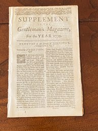 Supplement To The Gentleman's Magazine For There Year 1739 Debates In The Senate Of Lilliput Continued