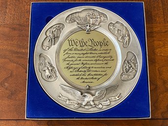 We The People 200 Hundredth Anniverary Pewter Plate By Hudson With COA No.216