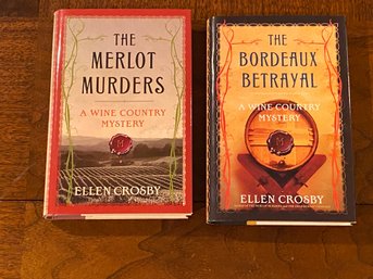 The Merlot Murders & The Bordeaux Betrayal By Ellen Crosby SIGNED Editions