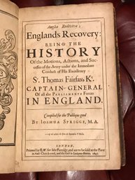 Englands Recovery...History...Sir Thomas Fairfax Compiled By Joshua Sprigge 1647