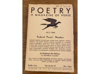 Poetry A Magazine Of Verse July 1938