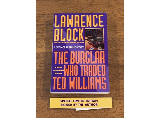 The Burglar Who Trade Ted Williams Signed Limited Edition Advance Copy First Edition 603 Of 650