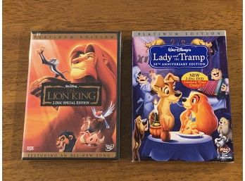 Walt Disney's The Lion King & Lady And The Tramp New Sealed Platinum Edition DVD 2-disc Sets