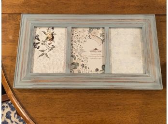 Three Window Distressed Wood Picture Frame For 5x7 Photos