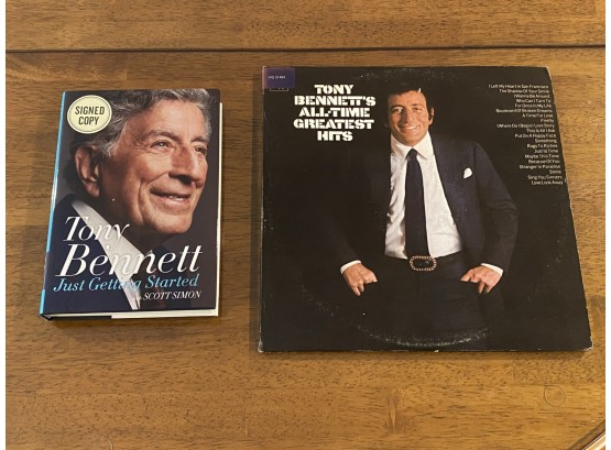 Tony Bennett Just Getting Started Signed First Edition Plus All-time Greatest Hits Double Album