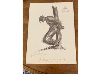 Artist Sgt. Howard Brodie War Artist Print Initially Censored Until 1945