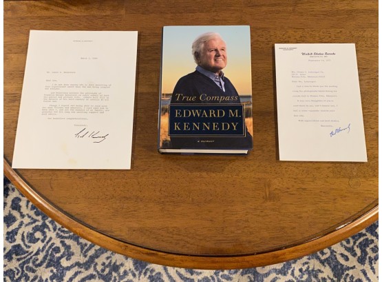 True Compass By Edward M. Kennedy First Printing With Two Letters SIGNED By Kennedy