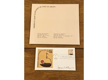 SIGNED First Day Cover By Stamp Designer James Schleyer With Signed Booklet