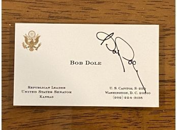 Bob Dole SIGNED Business Card