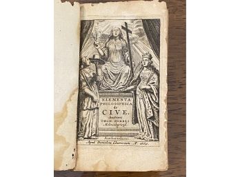 RARE Elementa Philosophica De Cive By Thomas Hobbes Published In Amsterdam 1669 In Latin