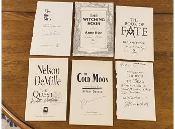 Author Cut Autographs - James Patterson, Anne Rice, Brad Meltzer, Jeffery Deaver, Nelson DeMille (2)