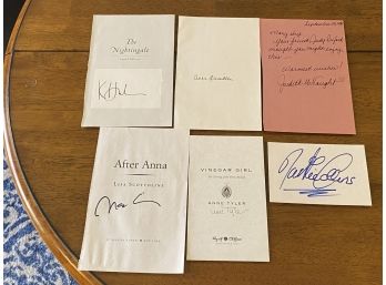 Female Authors Autograph Lot Including Kristin Hannah, Anna Quindlen, Judith McNaught, Anne Tyler, & 2 More