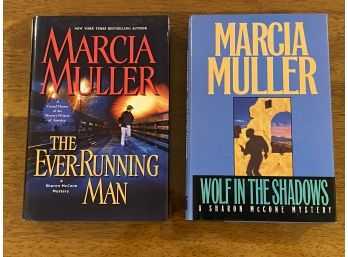 The Ever-running Man & Wolf In The Shadows By Marcia Muller Signed