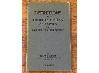 Definitions In American History And Civics 1912