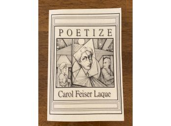 Poetize By Carol Reiser Laque Signed First Edition