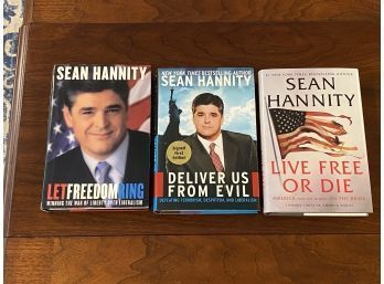 Sean Hannity SIGNED First Editions - Live Free Or Die, Deliver Us From Evil, Let Freedom Ring