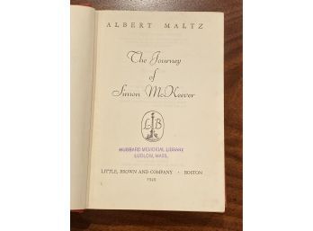 The Journey Of Simon McKeever By Albert Maltz First Edition
