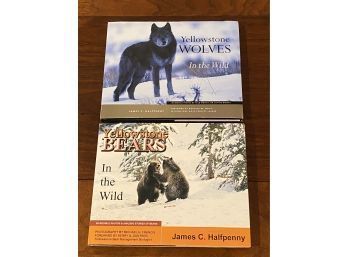 Yellowstone Wolves & Yellowstone Bears In The Wild By James C. Halfpenny SIGNED First Editions