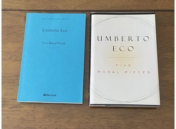Five Moral Pieces By Umberto Eco RARE Uncorrected Proof & First Edition