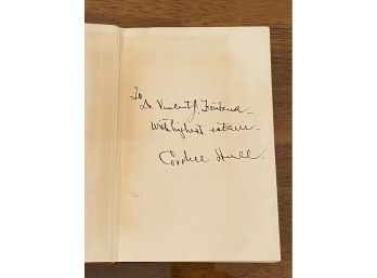 The Memoirs Of Cordell Hull SIGNED & Inscribed First Printing (FDR's Secretary Of State) With Letter & Card