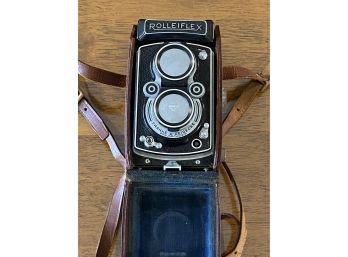 Rolleiflex Camera With Case And Guide