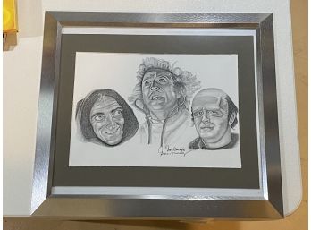 Young Frankenstein Framed Pencil Portrait Lithograph Signed By Artist George Murray