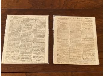 The Pennsylvania Mercury And Universal Advertiser Vintage Newspapers From 1788