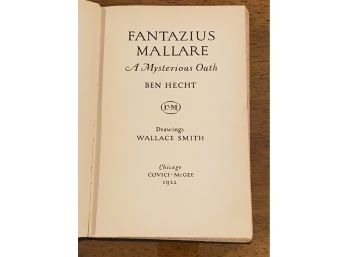 Fantazius Mallare A Mysterious Oath By Ben Hecht With Drawings By Wallace Smith Limited Edition 932 Of 2000