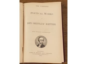 The Complete Poetical Works Of John Greenleaf Whittier With Numerous Illustrations 1876