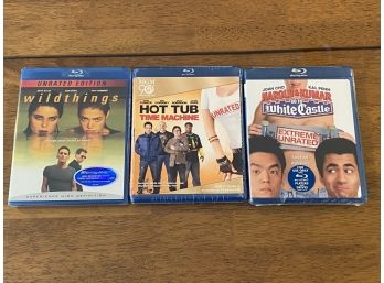 New Sealed Unrated Blu-rays - Wild Things, Hot Tub Time Machine, Harold & Kumar Go To White Castle