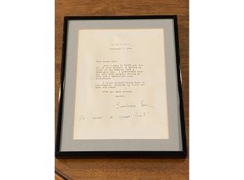Barbara Bush Typed Letter SIGNED On Official White House Stationary Framed