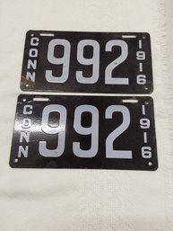 1916 CONN License/Marker Plates
