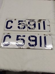 1911 CONN License/Marker Plates