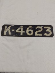 Antique Early License Plate//Marker Plate