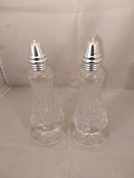Pair Of Clear Glass Shakers