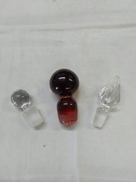Lot Of 3 Glass Stoppers