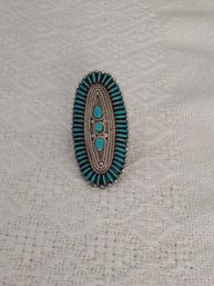 Sterling Silver Turquoise Oval Shaped Ring