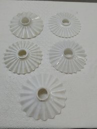 Lot Of 5 Antique Milk Glass Shades