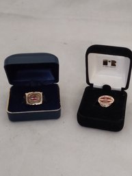 Hamilton Standard 40 Years Of Service 10k Gold Ring And 10k Gold Tie Pin Set