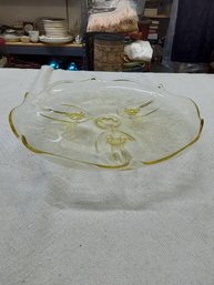Yellow Glass Footed Dish