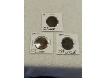 Lot Of 3 Cull Large Cent  1800'S