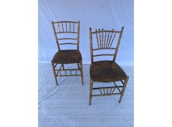 Two (2) Gold Painted Ballroom Chairs